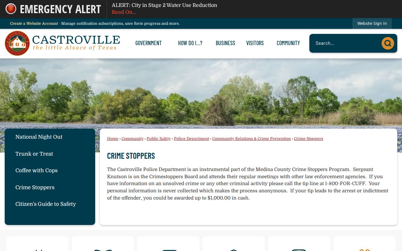 Medina County Crime Stoppers anonymous tip and reward information